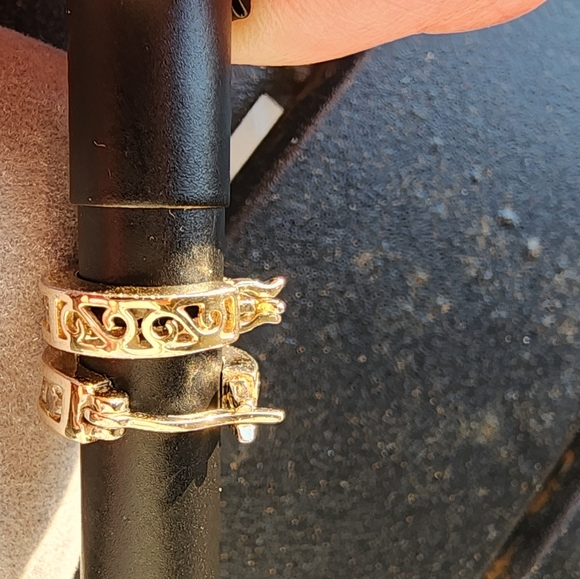 Elegant Moissanite 24k Gold On 925 Hoop Earrings - Picture 10 of 11